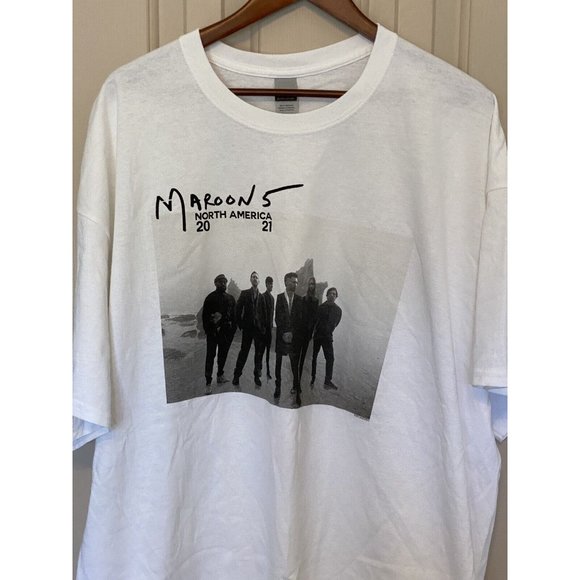 Maroon 5 White T-Shirt Unisex 3XL North America Tour 2021 Music Band NWOT New - Picture 2 of 6